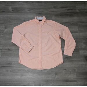 Ralph Lauren Button Down Pink‎ Dress Shirt Mens 2XL Pony Long Sleeve